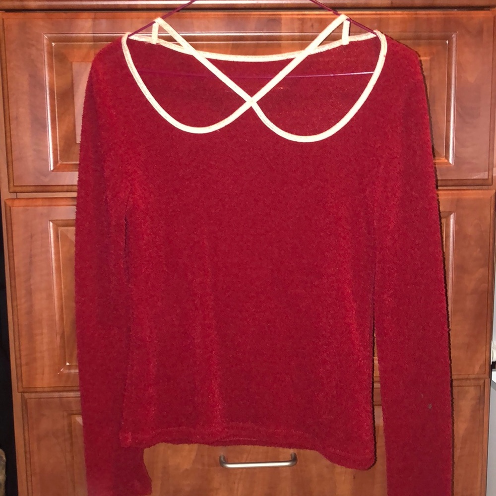 Red Sweater with sparkly gold accent